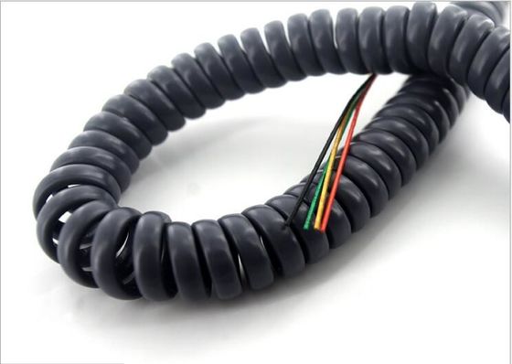 6C × 18AWG + 18C × 24AWG टिन वाले तांबे के तार PVC इन्सुलेशन TPU सामग्री 80℃ 300V स्पाइरल केबल
