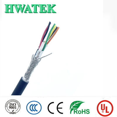 UL21408 2C×18AWG ड्रेन वायर के साथ कॉपर टिन्ड स्ट्रैंड XLPE इन्सुलेशन XLPE जैकेट 300V 105°C तेल प्रतिरोधी केबल